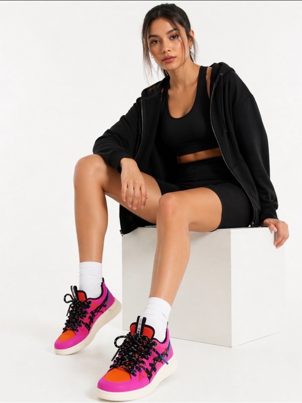 Alexander McQueen Orbyt Mid Sneakers 6.5 Fuchsia Orange summer luxe soft girl